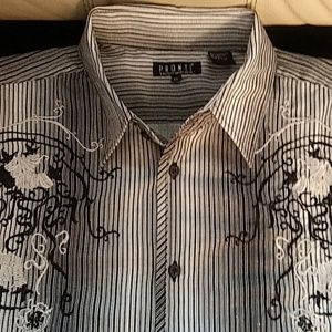 Pronti Collection Phita Men's Shirt XL Striped L/S